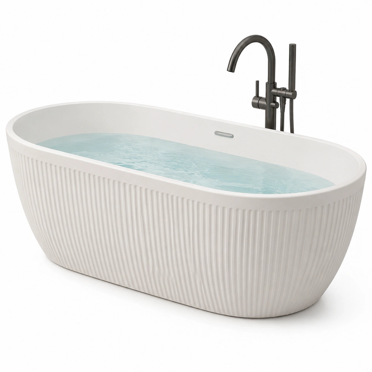 Vasca freestanding ovale in acrilico bianco