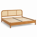 Letto matrimoniale in legno e rattan naturale 200x160 cm